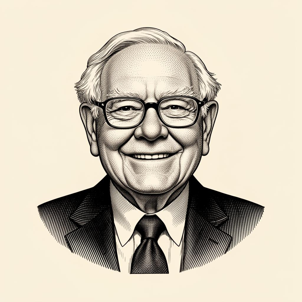 Warren Buffett portrait illustration