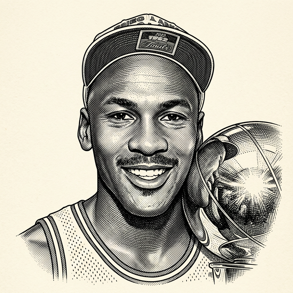 Michael Jordan portrait illustration
