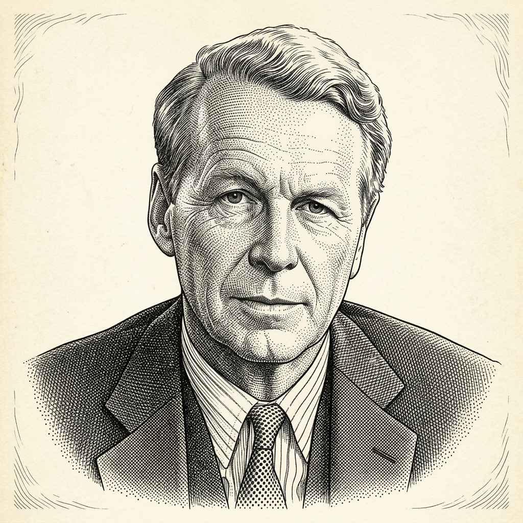 David Ogilvy portrait illustration